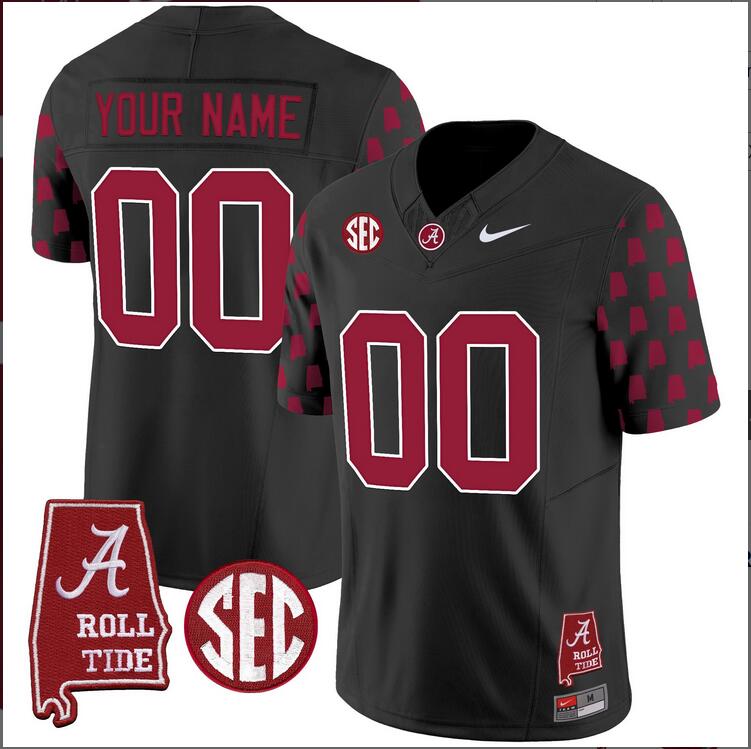 Men Alabama Crimson Tide Vapor Limited Custom black 2024 Nike NCAA Jersey
